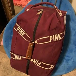 Pink travel suitcase duffel bag style